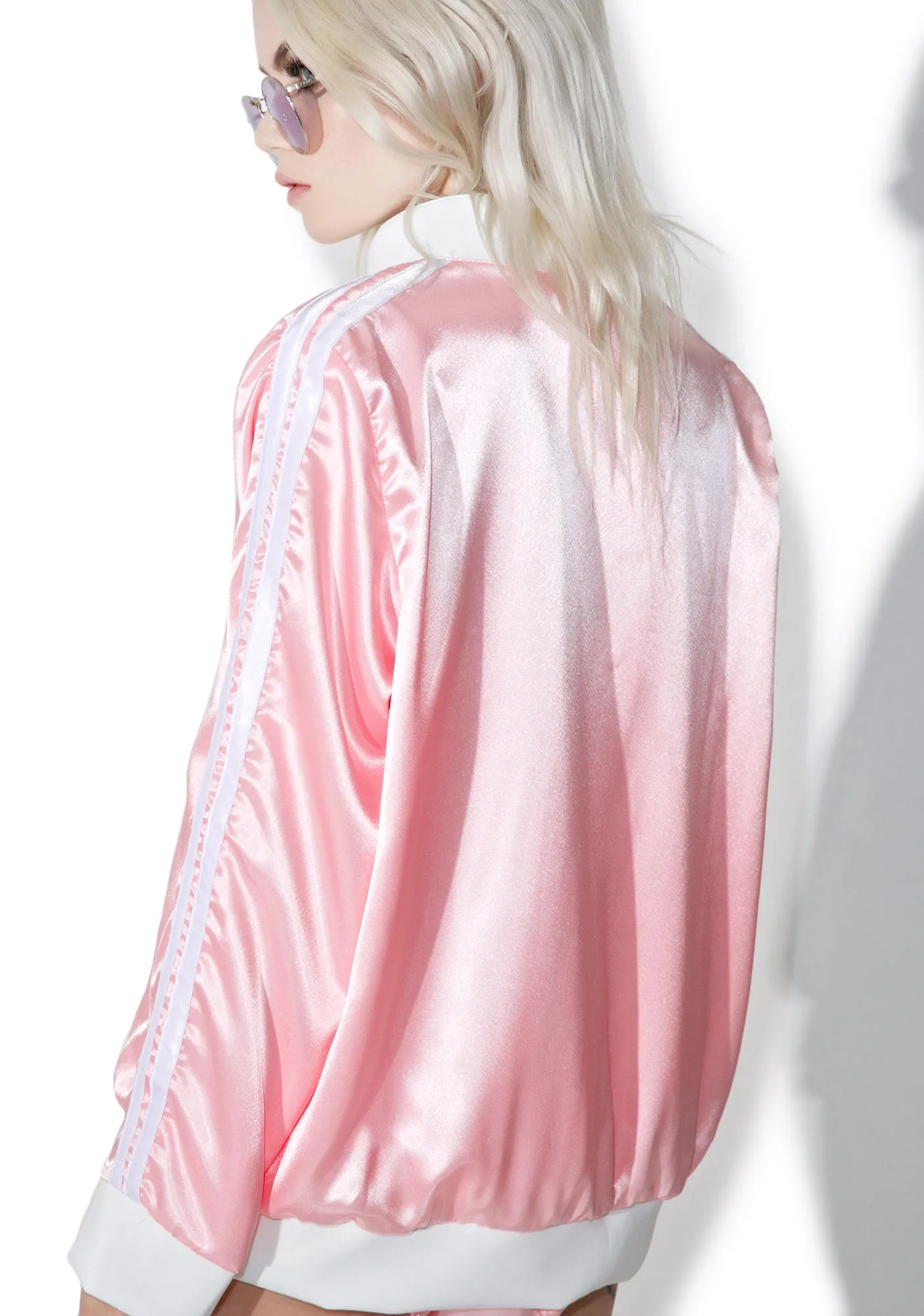 Pynk Silk Kitten Bomber Jacket sold by Dolls Kill product image thumbnail 2