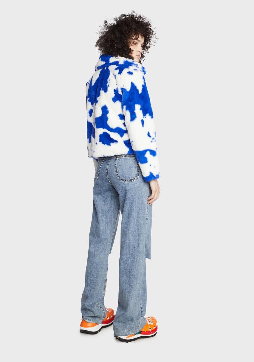 Jax Cow Faux Fur Jacket sold by Dolls Kill product image thumbnail 5