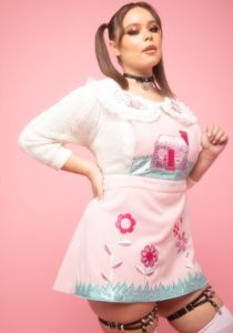 Plus Hometown Glory Pinafore Dress sold by Dolls Kill