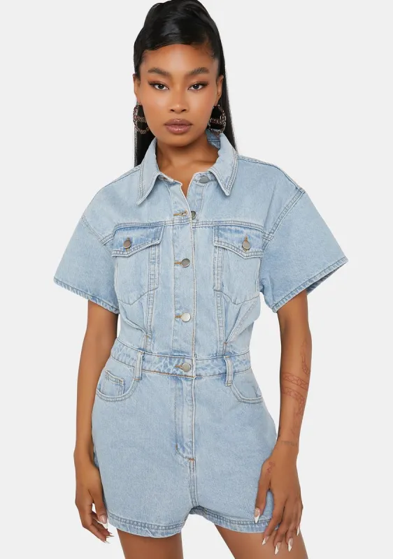 Last Resort Denim Romper sold by Dolls Kill