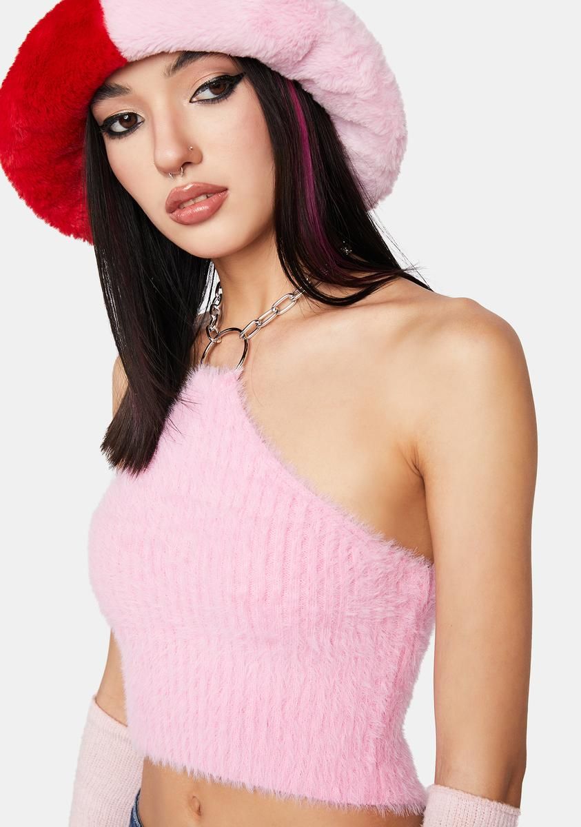 Pink Fuzzy Halter Top sold by Dolls Kill product image thumbnail 2