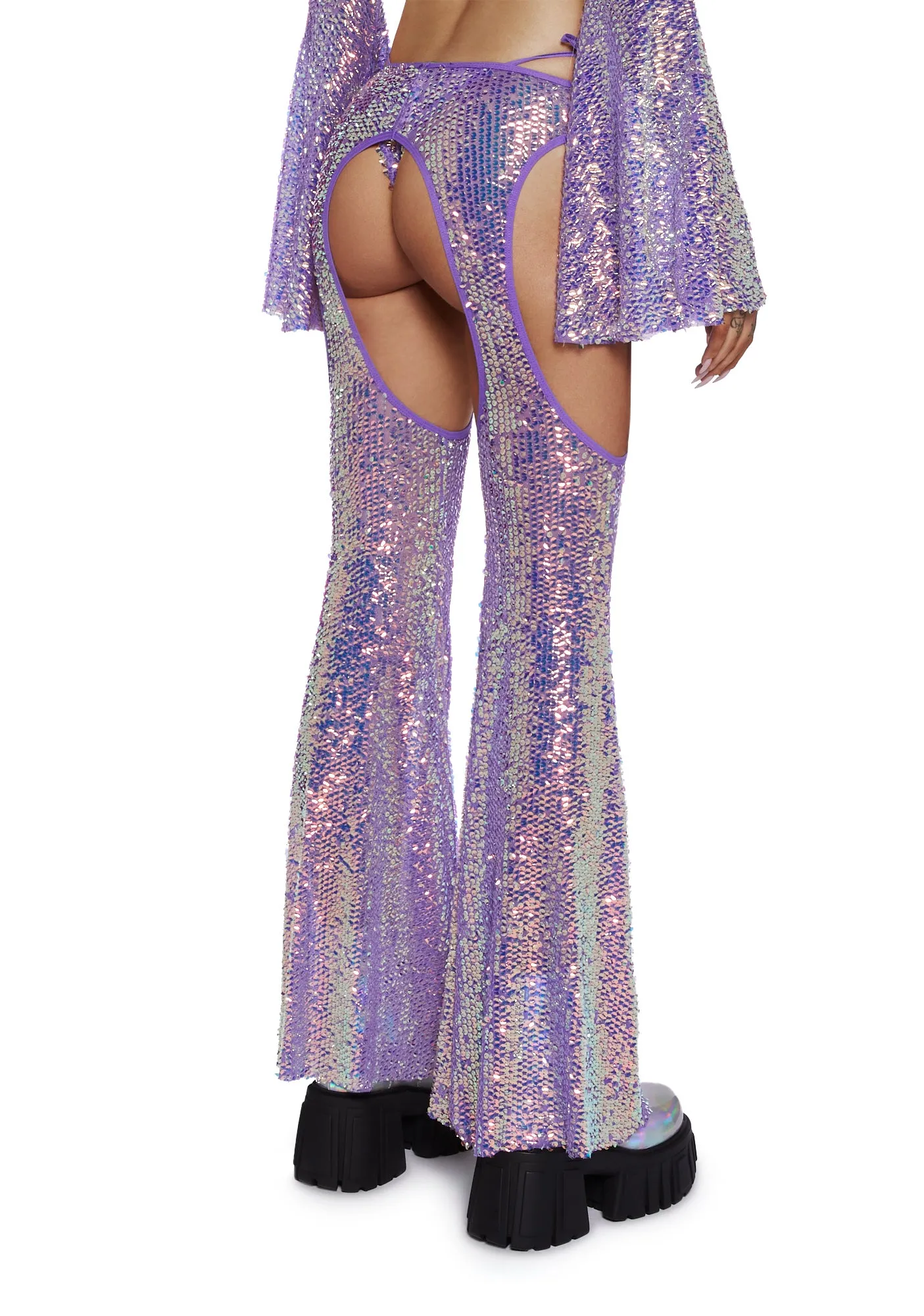 Royal Reef Diva Sequin Chaps Set - Purple sold by Dolls Kill product image thumbnail 4