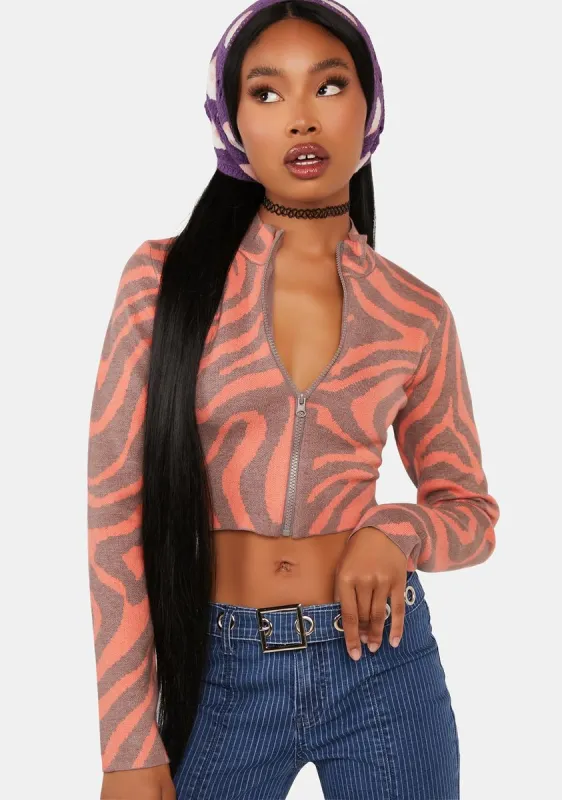 Be That Way Zip-Up Sweater sold by Dolls Kill