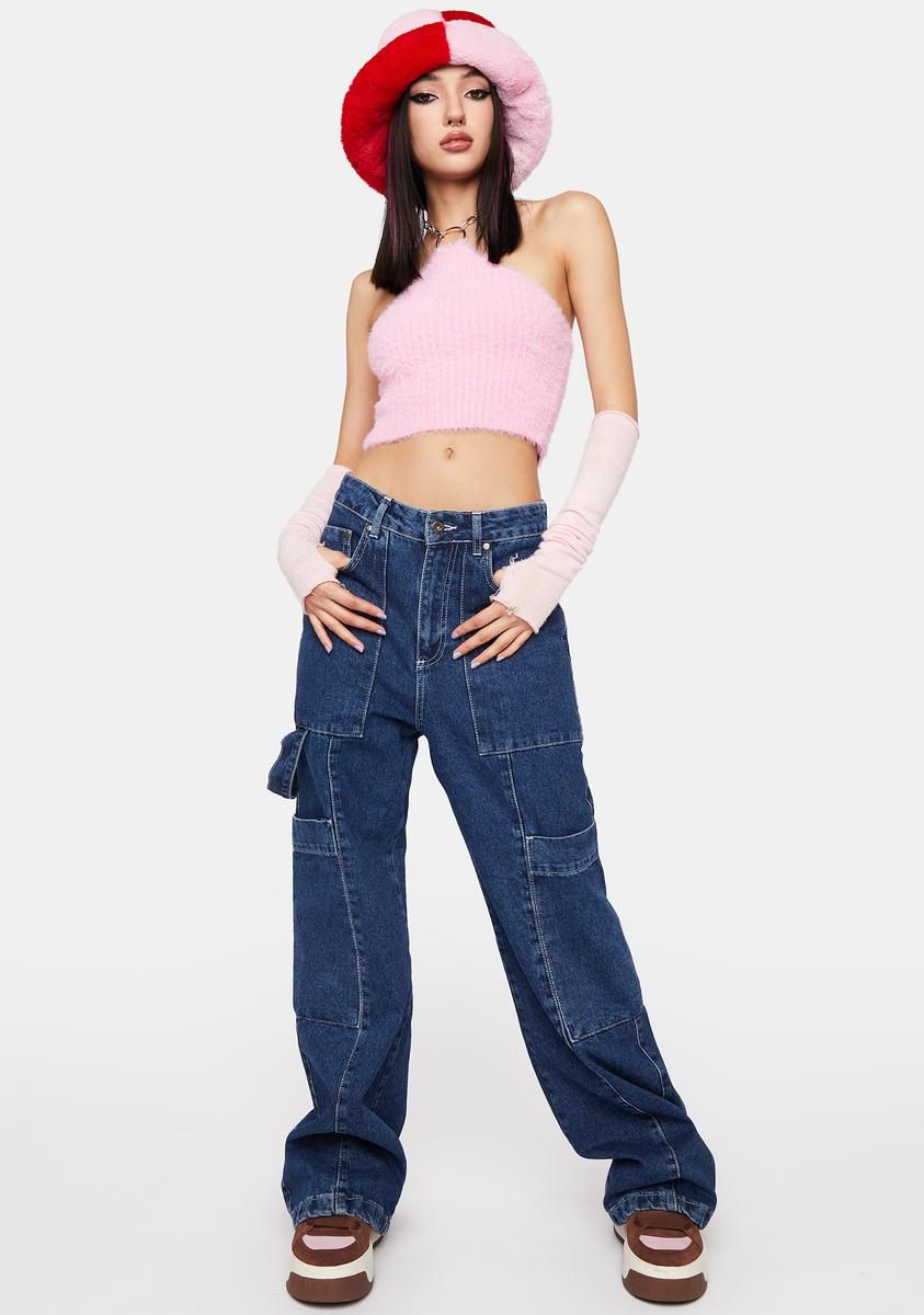 Pink Fuzzy Halter Top sold by Dolls Kill product image thumbnail 3