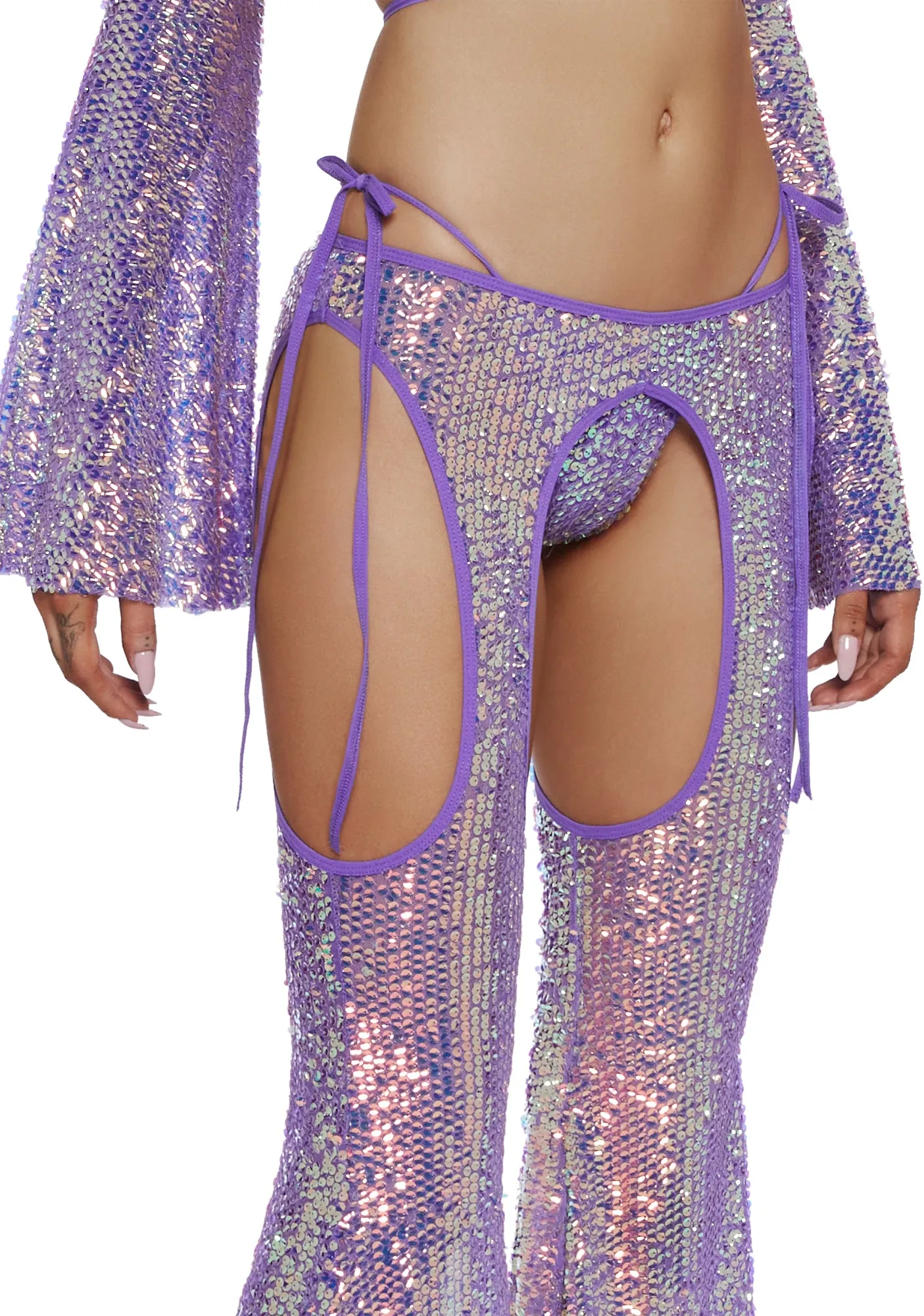 Royal Reef Diva Sequin Chaps Set - Purple sold by Dolls Kill product image thumbnail 5