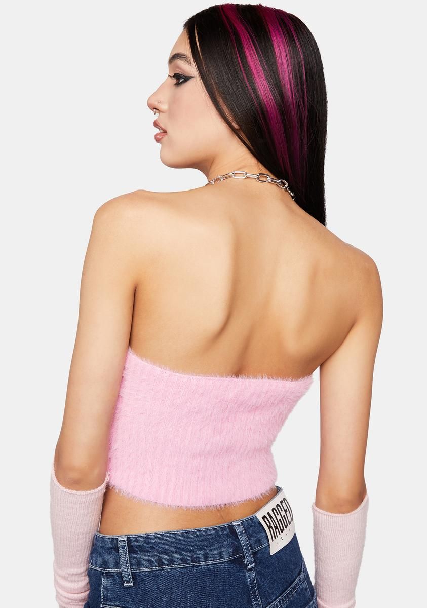 Pink Fuzzy Halter Top sold by Dolls Kill product image thumbnail 4