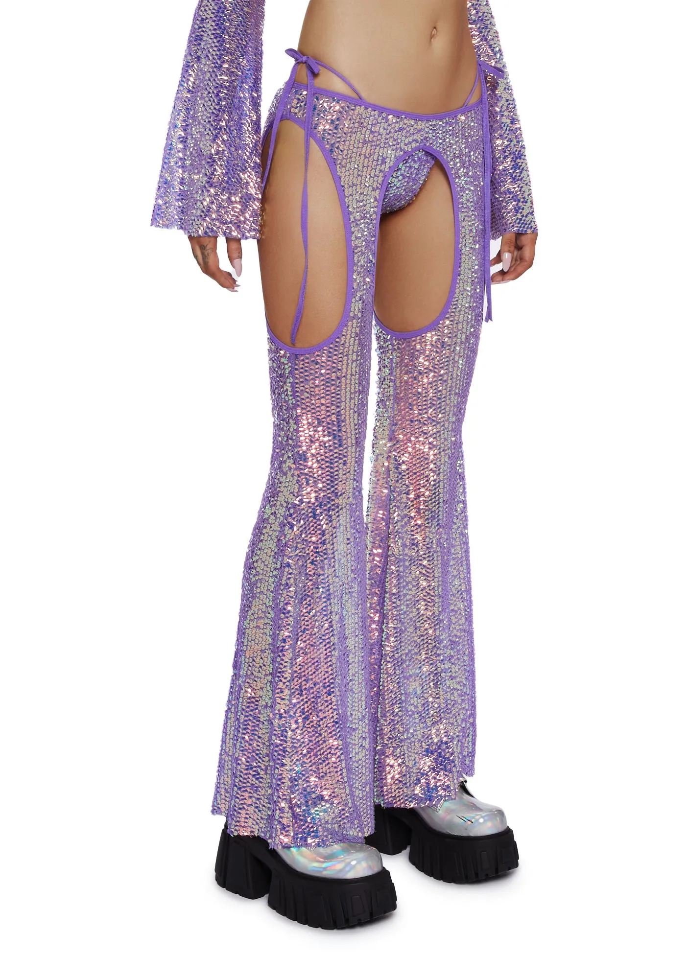 Royal Reef Diva Sequin Chaps Set - Purple sold by Dolls Kill product image thumbnail 3