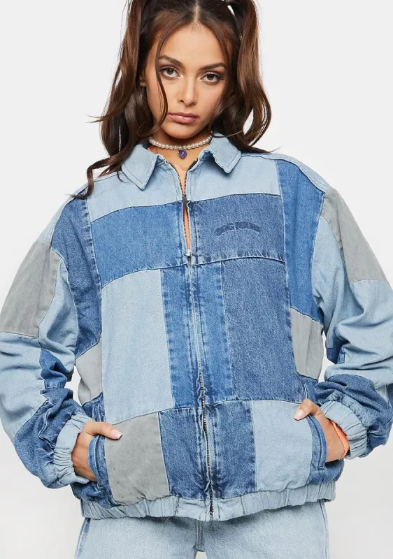 Billy Patchwork Denim Jacket sold by Dolls Kill