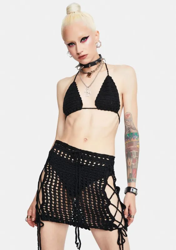 Noir Take The Leap Crochet Set sold by Dolls Kill