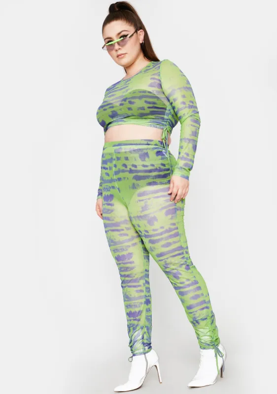 Lime Total Tough Competition Mesh Pants sold by Dolls Kill