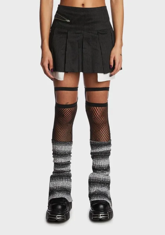 Judy Pinstripe Pleated Mini Skirt sold by Dolls Kill