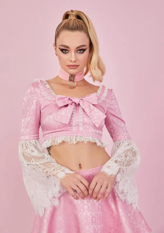 Princess Perfection Tapestry Lace Trim Top sold by Dolls Kill