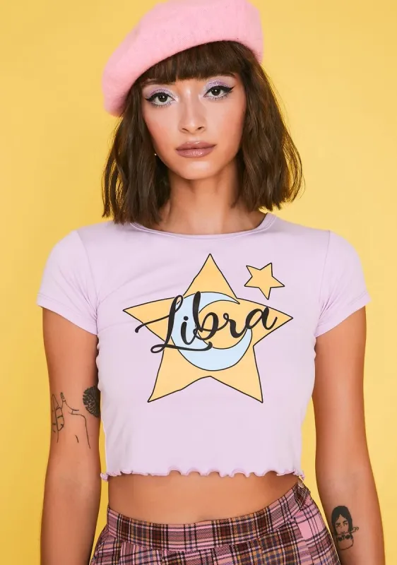 Just My Luck Libra Crop Tee sold by Dolls Kill