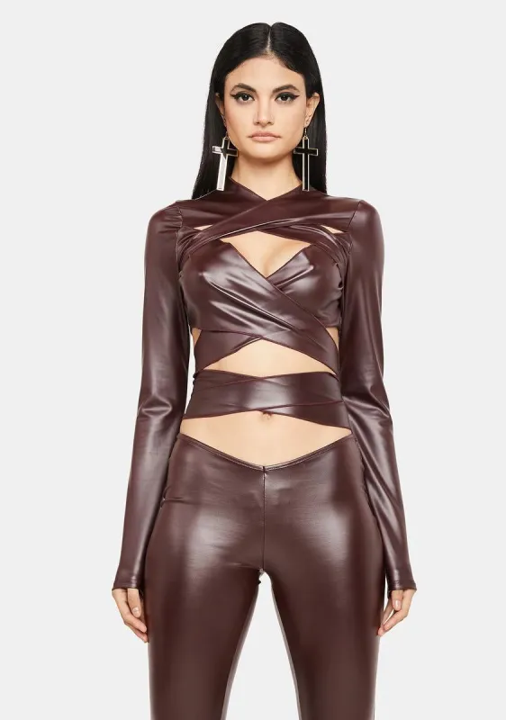 Vamp Go Outside Vegan Leather Pants Set sold by Dolls Kill