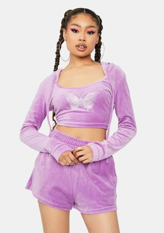 More Power To You Velour Shorts Set sold by Dolls Kill