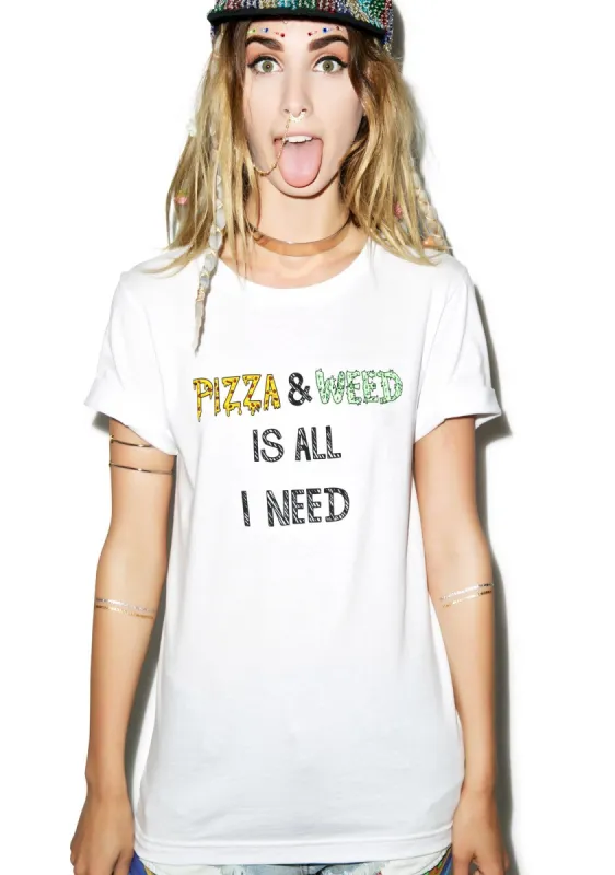 Pizza & Weed Tee sold by Dolls Kill