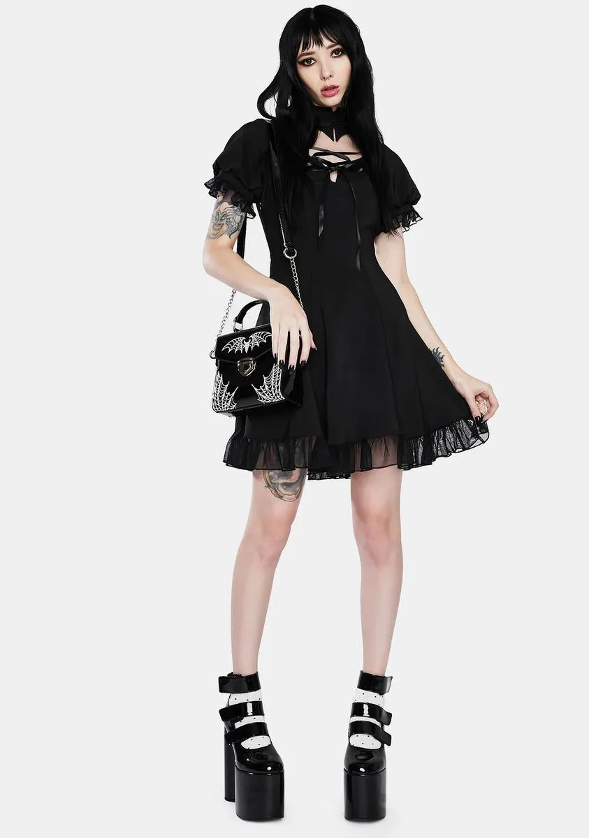 Gothic Lolita Hearted Lace Up Mini Dress sold by Dolls Kill product image thumbnail 3