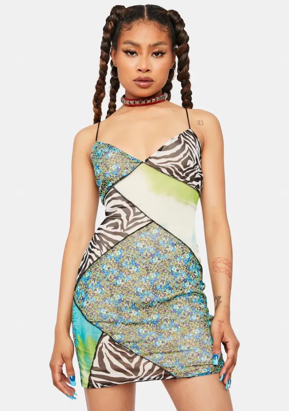 Love Fusion Patchwork Mini Dress sold by Dolls Kill