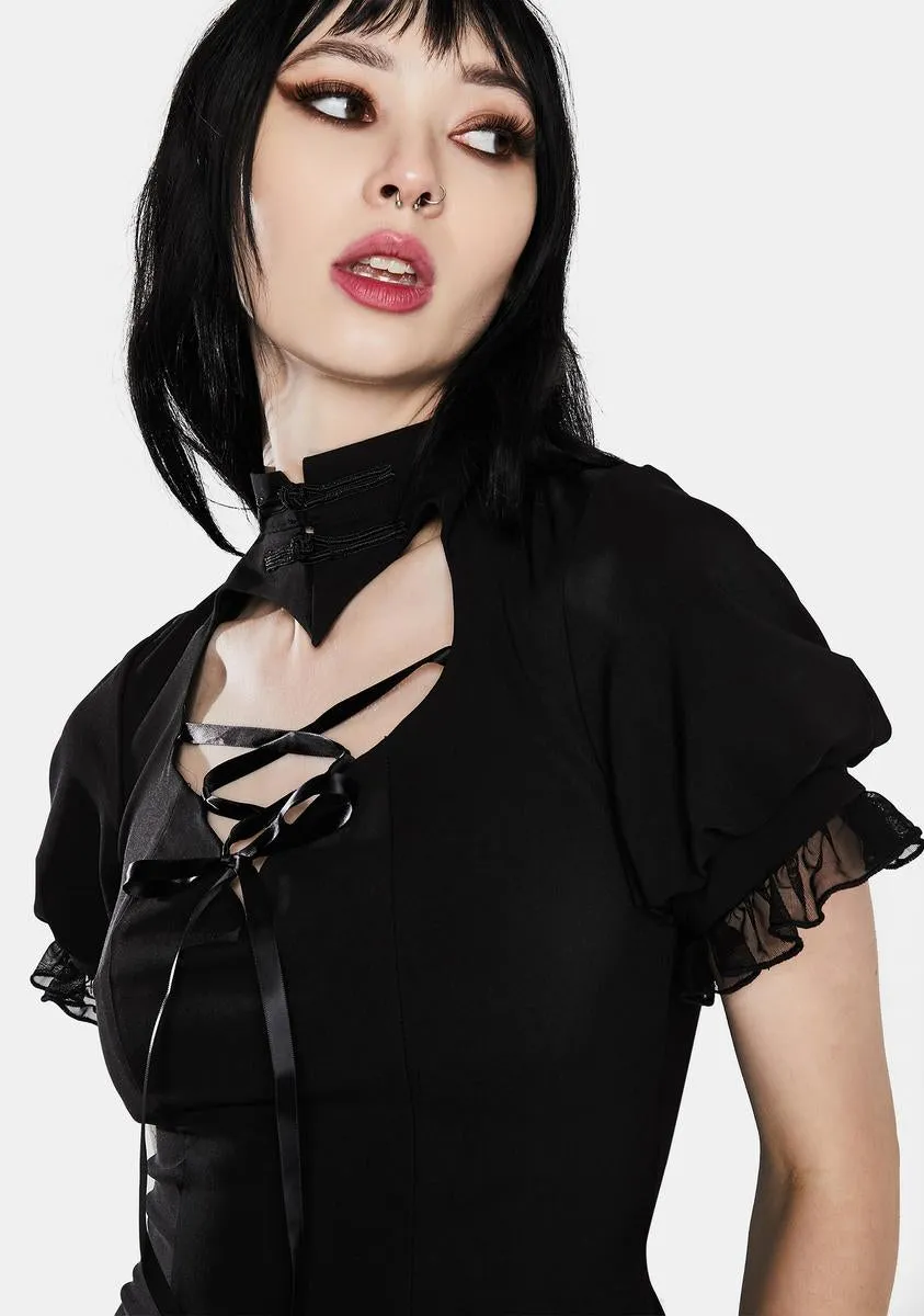 Gothic Lolita Hearted Lace Up Mini Dress sold by Dolls Kill product image thumbnail 2
