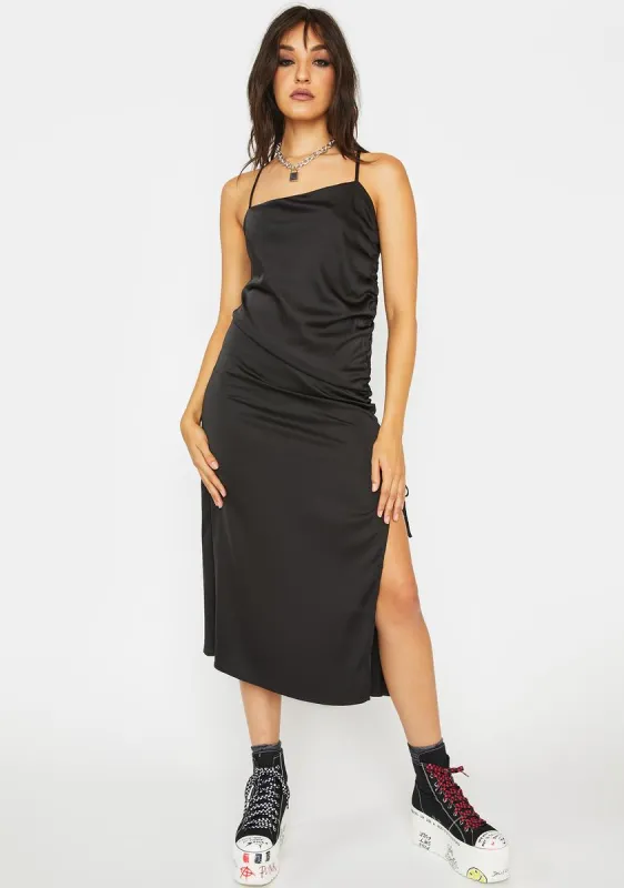 Up All Night Satin  Midi Dress sold by Dolls Kill