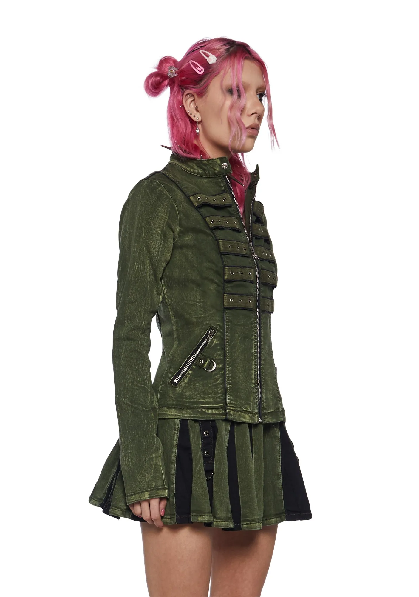 Peace Jacket - Army sold by Dolls Kill product image thumbnail 3