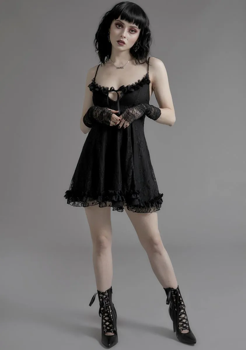 Faithfully Doomed Lace Mini Dress - Black sold by Dolls Kill product image thumbnail 3