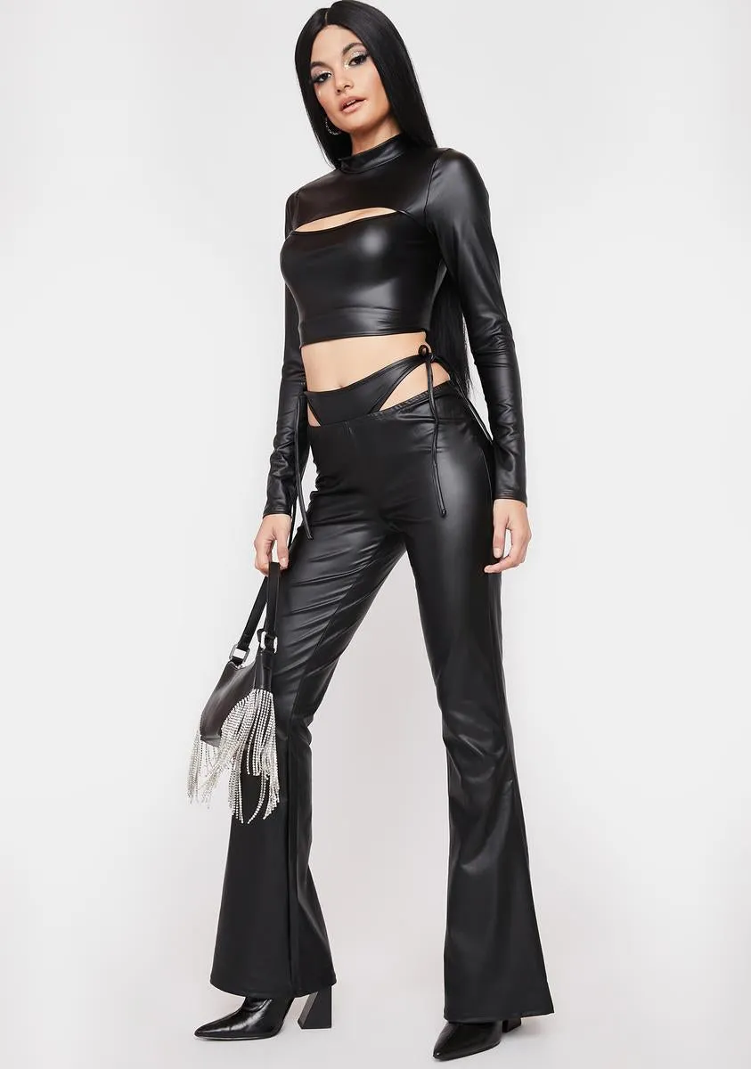 Make It Count Vegan Leather Flares sold by Dolls Kill product image thumbnail 2