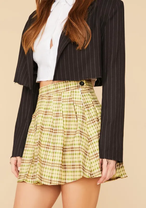 Study Date Plaid Pleated Mini Skirt sold by Dolls Kill