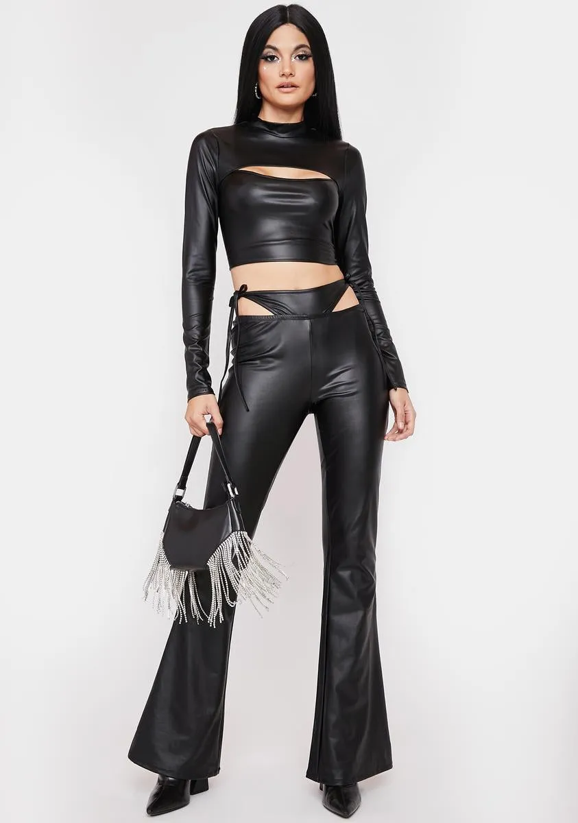 Make It Count Vegan Leather Flares sold by Dolls Kill product image thumbnail 3