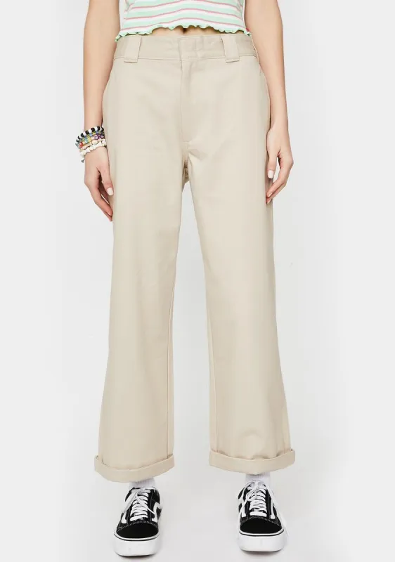 Sand Work Crop Roll Hem Pants sold by Dolls Kill