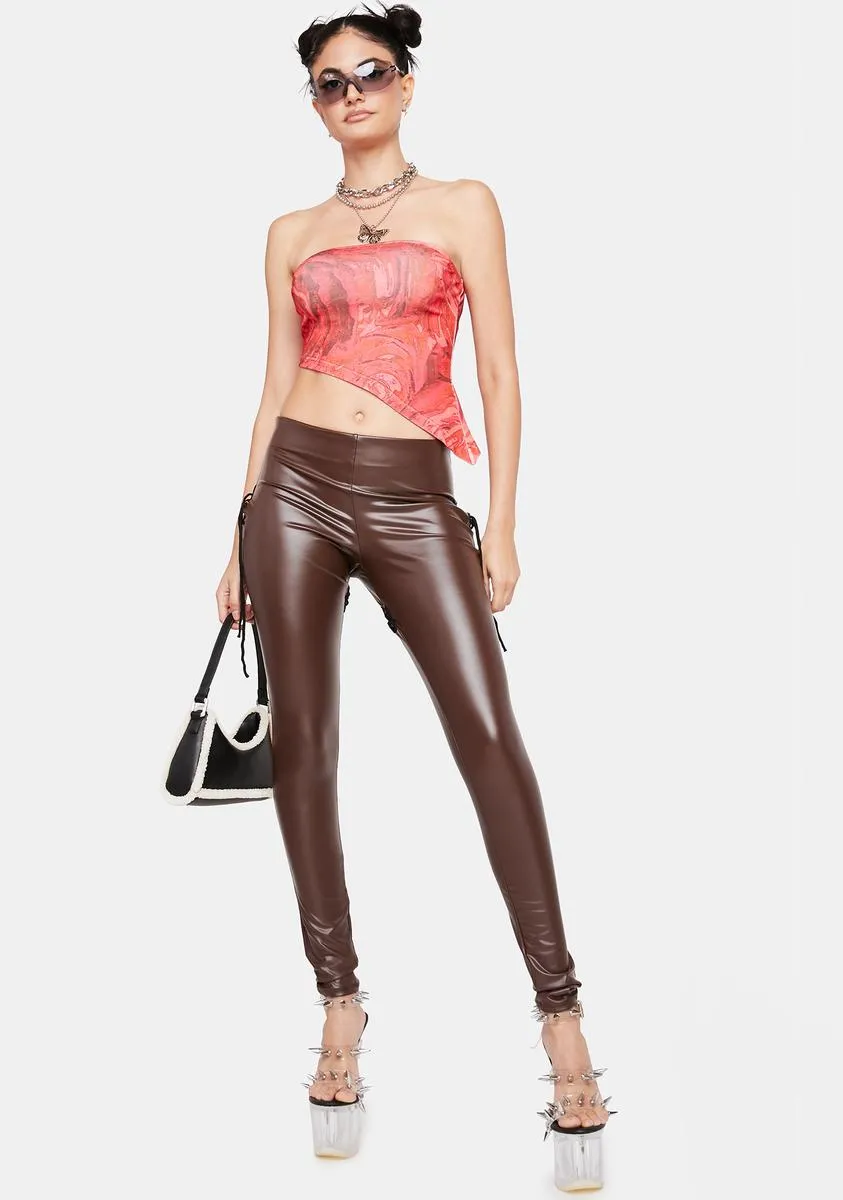 Cocoa What You Bargained For Lace Up Leggings sold by Dolls Kill product image thumbnail 3