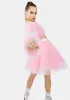 Pink Tulle Long Sleeve Ruffle Crop Top sold by Dolls Kill