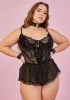 Lux Noir Spoiled But Not Rotten Lace Teddy sold by Dolls Kill