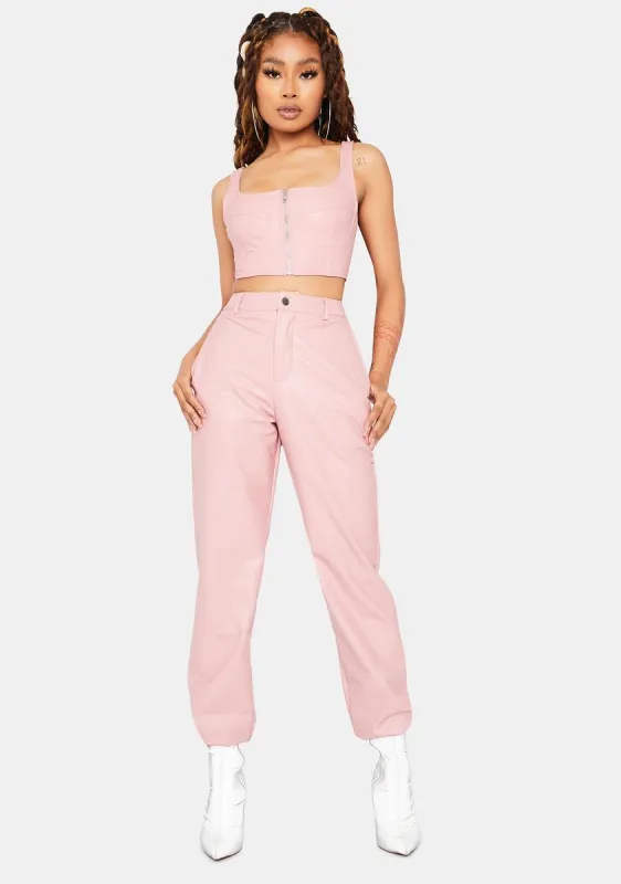 Not Shy Vegan Leather Pant Set sold by Dolls Kill
