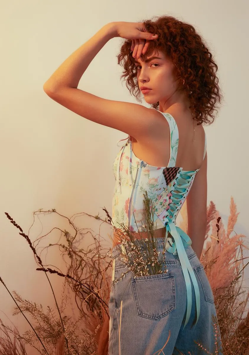 Stitched With Love Patchwork Crop Top sold by Dolls Kill product image thumbnail 4