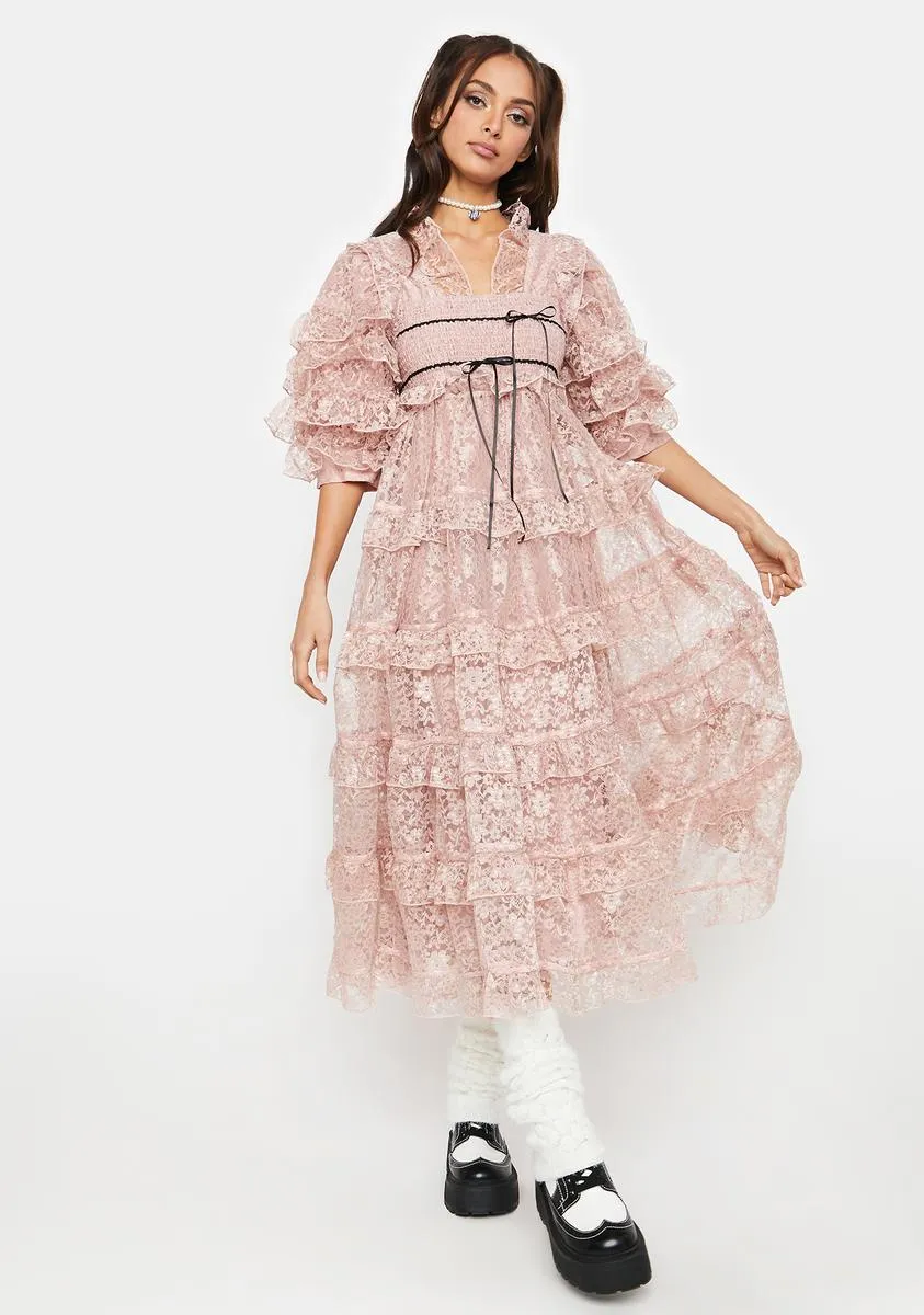 Loop Lace Midi Dress sold by Dolls Kill