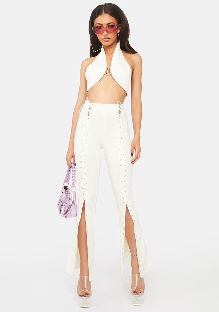 Ivory Caught Up In You Lace Up Pants sold by Dolls Kill product image thumbnail 3