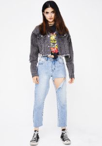 Throwdown Denim Jacket sold by Dolls Kill
