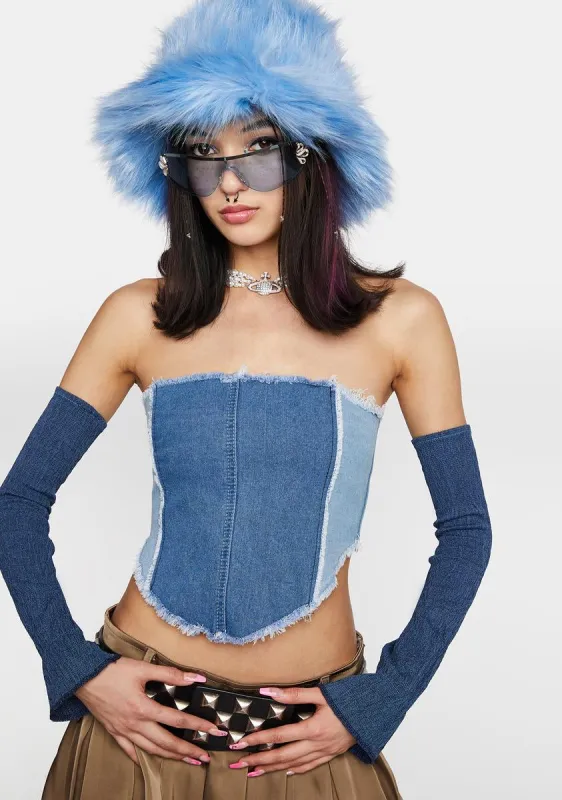 Denim Tube Top Sleeve Set sold by Dolls Kill
