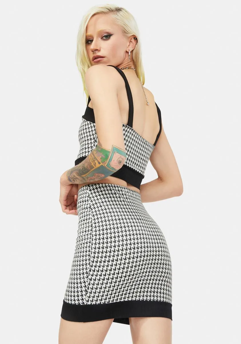 Noir Just Doll Things Houndstooth Skirt sold by Dolls Kill product image thumbnail 4