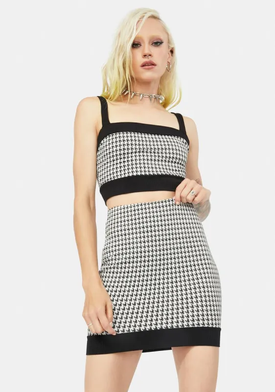 Noir Just Doll Things Houndstooth Skirt sold by Dolls Kill