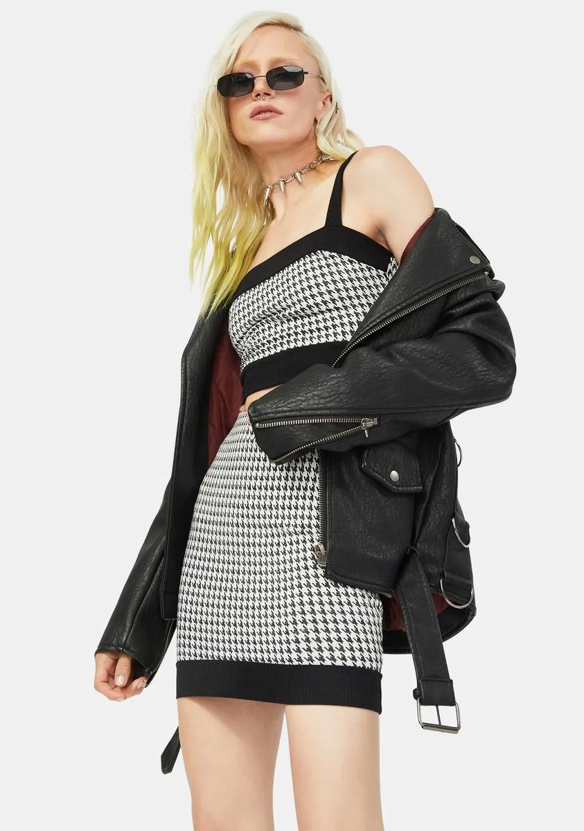 Noir Just Doll Things Houndstooth Skirt sold by Dolls Kill product image thumbnail 2