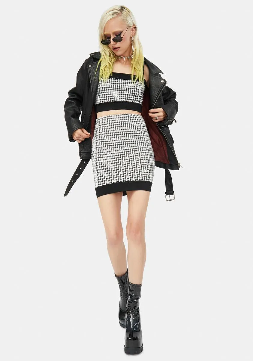 Noir Just Doll Things Houndstooth Skirt sold by Dolls Kill product image thumbnail 3