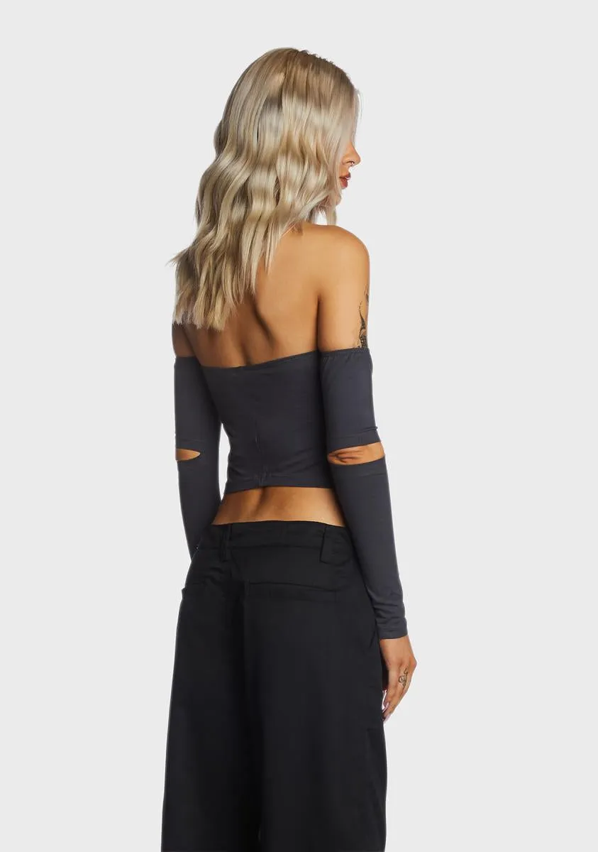 Shelbo Bardot Crop Top sold by Dolls Kill product image thumbnail 4