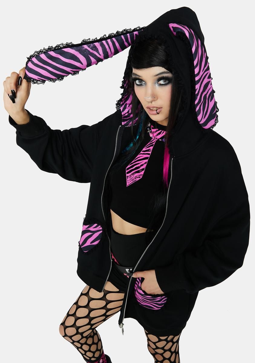 Tickets To My Downfall Bunny Hoodie sold by Dolls Kill product image thumbnail 2