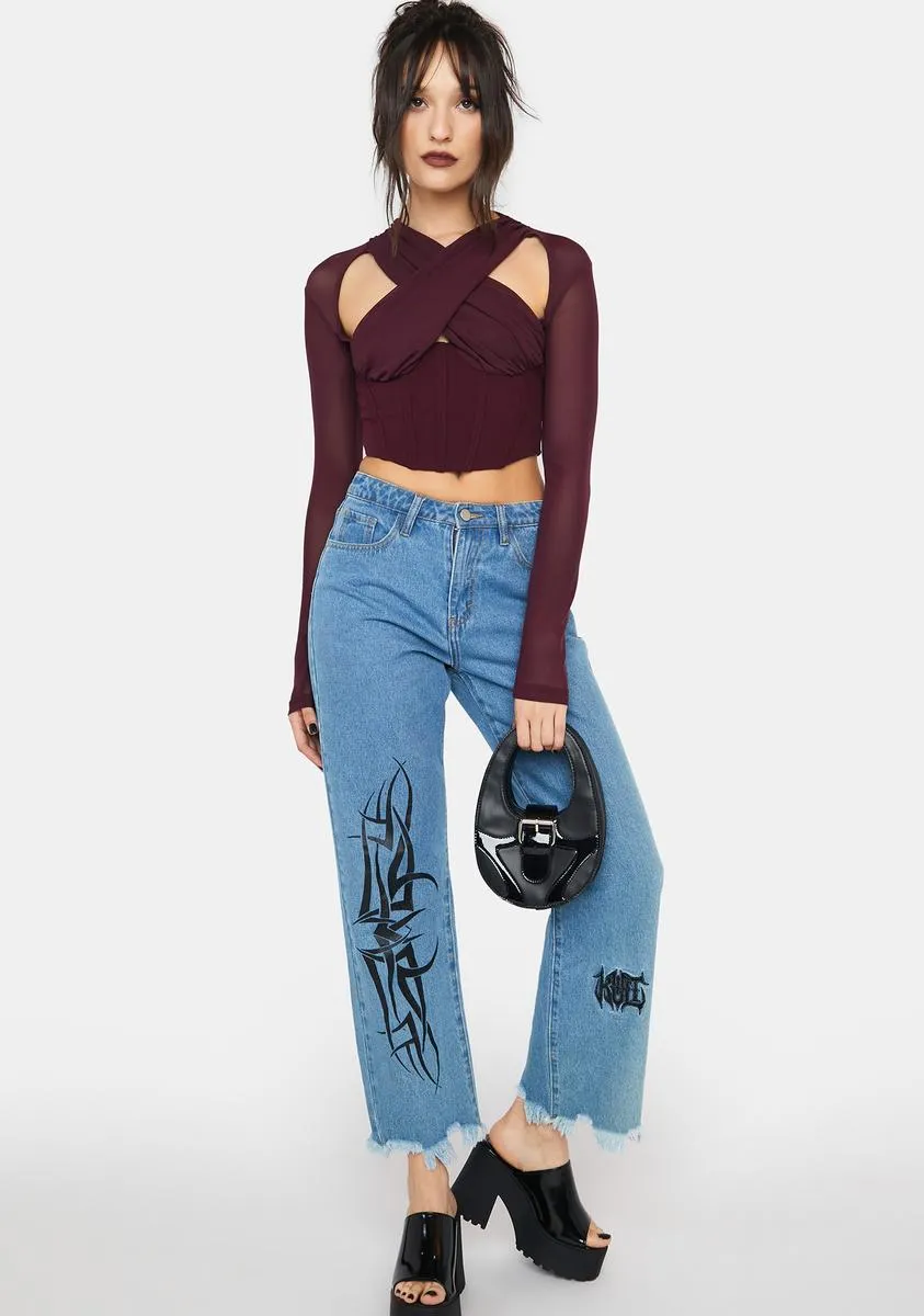 Vino Laugh Or Cry Crop Top sold by Dolls Kill product image thumbnail 3