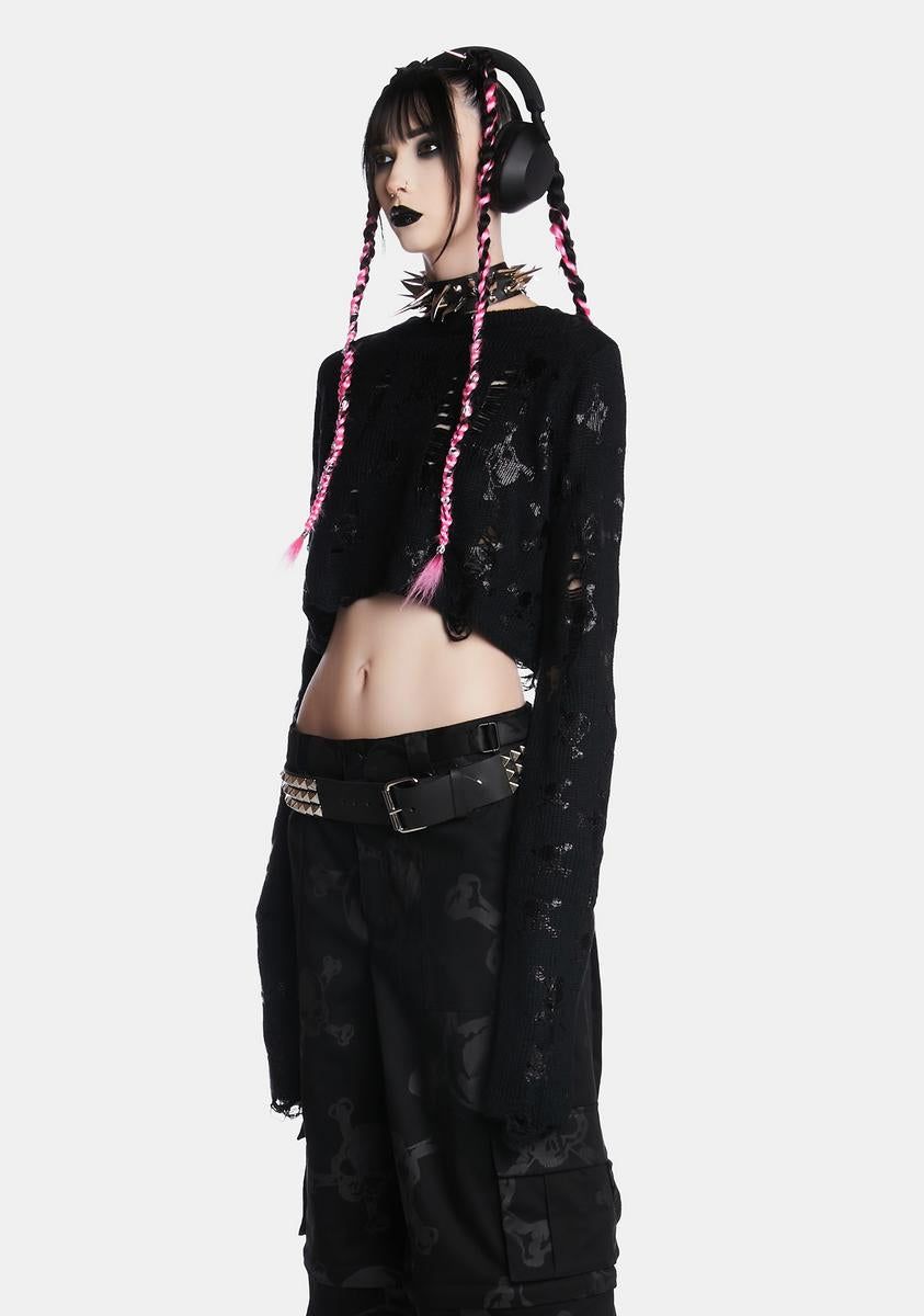 Villain Era Crop Sweater sold by Dolls Kill product image thumbnail 2