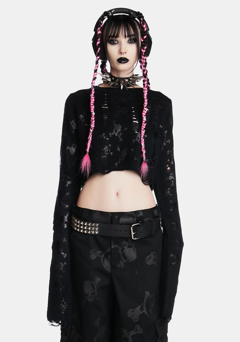 Villain Era Crop Sweater sold by Dolls Kill