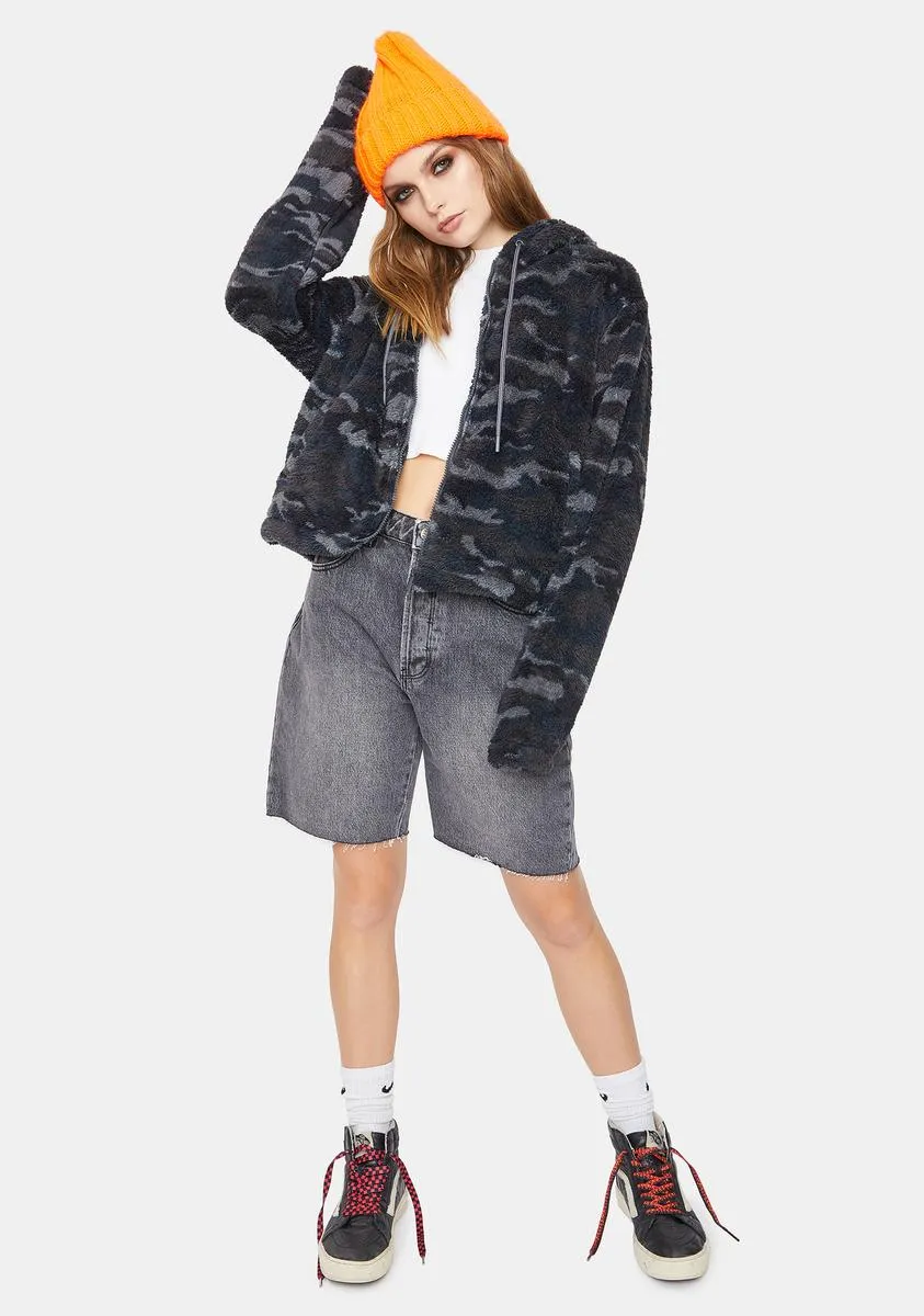 Cropped Sherpa Fleece Jacket sold by Dolls Kill product image thumbnail 3