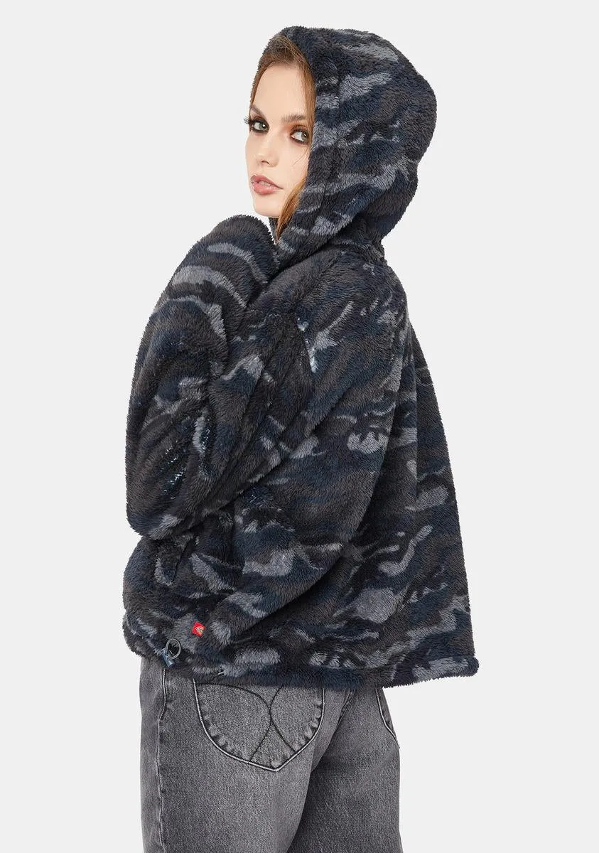 Cropped Sherpa Fleece Jacket sold by Dolls Kill product image thumbnail 4